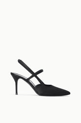 SEBASTIAN HIGH HEEL SLINGBACK | BLACK SATIN