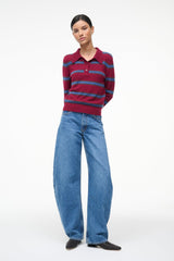 GEMMA CASHMERE SWEATER | CRIMSON STRIPE
