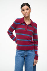 GEMMA CASHMERE SWEATER | CRIMSON STRIPE