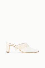 JOANNA KITTEN HEEL MULE | IVORY
